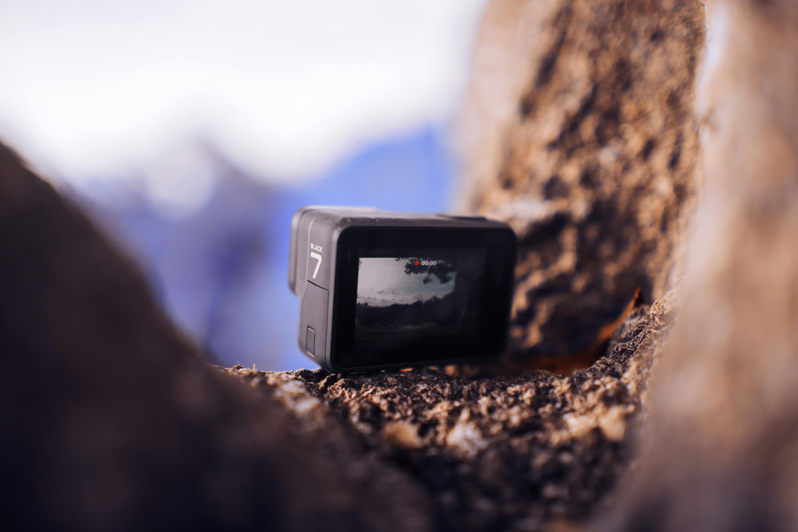 Black action camera