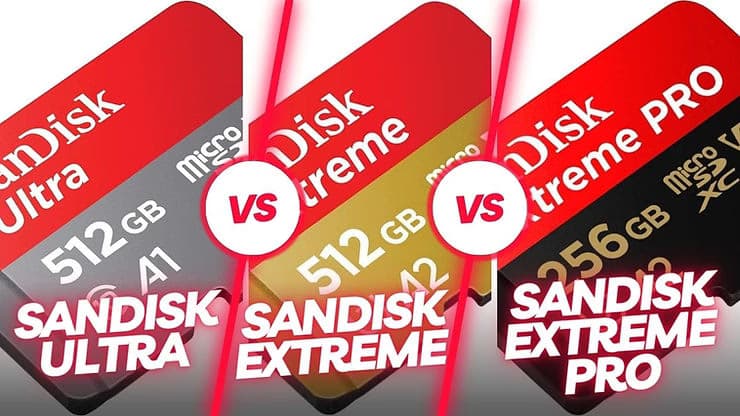 Vergleich zwischen SanDisk Ultra, SanDisk Extreme und SanDisk Extreme Pro