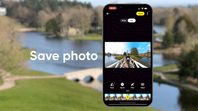 Save photo with the Insta360 app