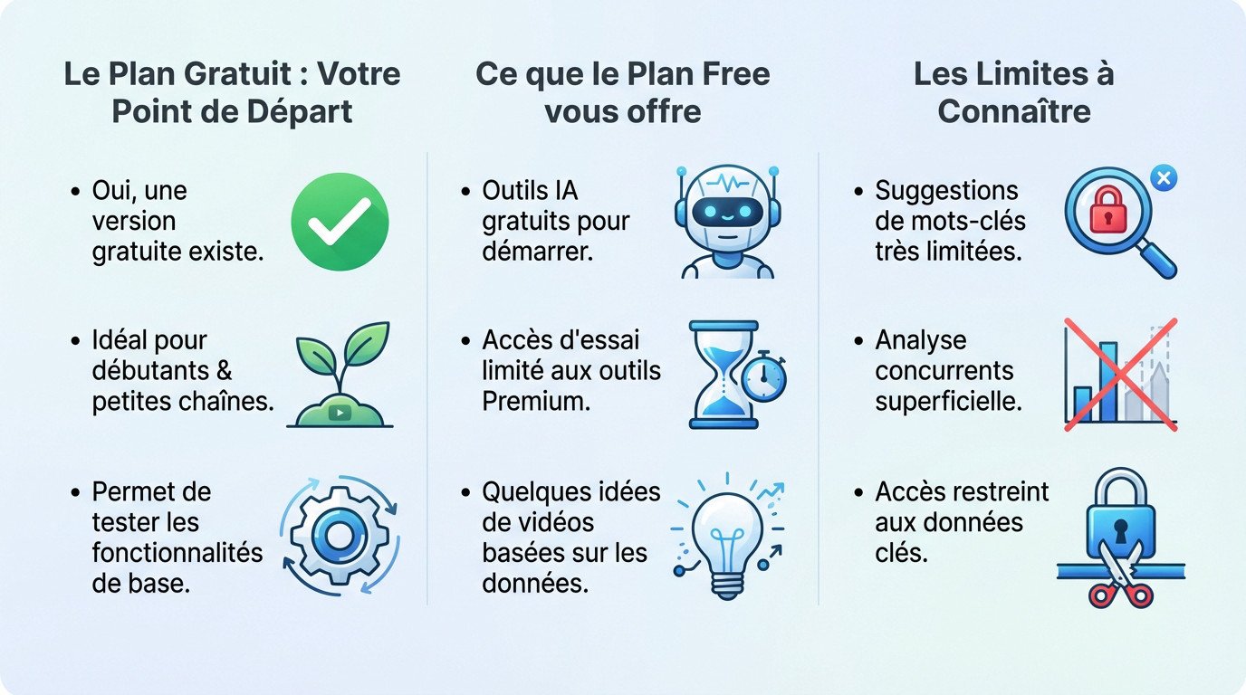Plan gratuit VidIQ : avantages et restrictions