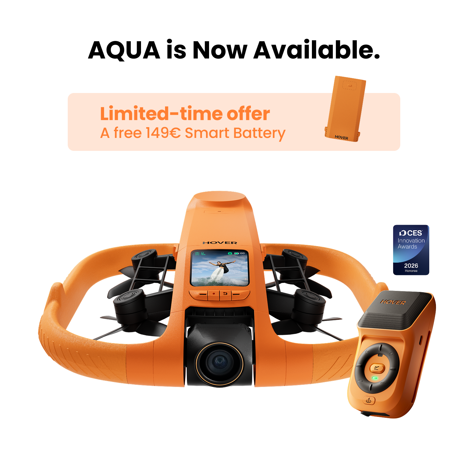 HOVERAir AQUA vue officielle