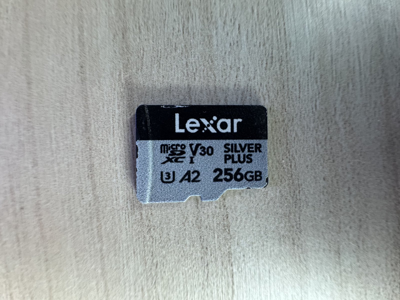 Lexar memory card photographed for this guide